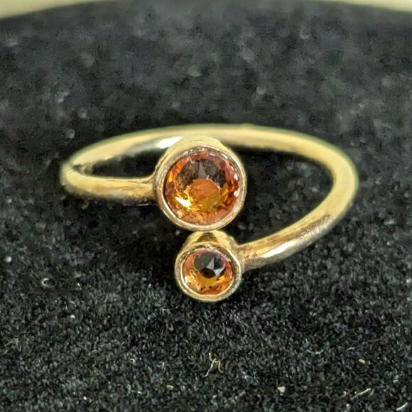 Alex and Ani November Birthstone Wrap Ring Swarovski Crystals Size 7 Marked 925 - Picture 1 of 7